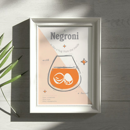 Negroni Print Negron i Cocktail Print Italian Art Kitchen Print Dining Room Negroni Lover Gift For Cocktail Lover Colourful Funny Print