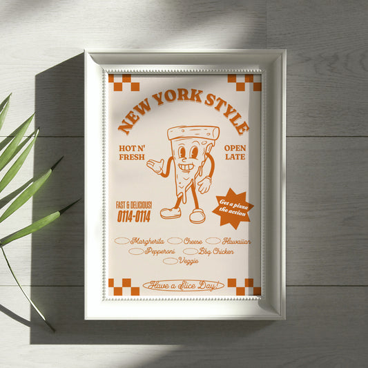 Retro Pizza Print | New York Style