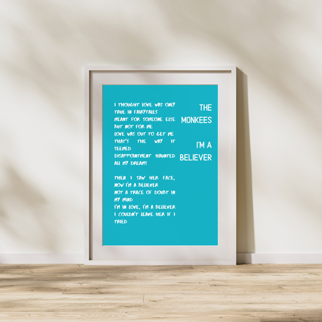 Create Your Own Custom Quote Print Poster Customisable Print Colourful Personalised Print Wall Print Home Decor Music Lyrics Print Gift Idea