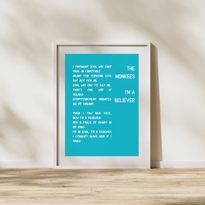 Create Your Own Custom Quote Print Poster Customisable Print Colourful Personalised Print Wall Print Home Decor Music Lyrics Print Gift Idea