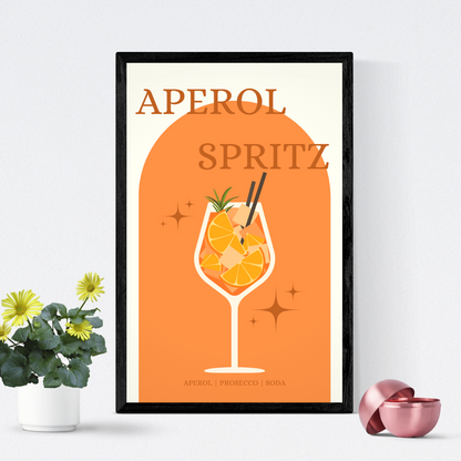 Aperol Spritz Cocktail Wall Print Home Bar Decor Home Bar Print Poster Aperol Cocktail Recipe Gift For Home Bar Gift For Cocktail Lover