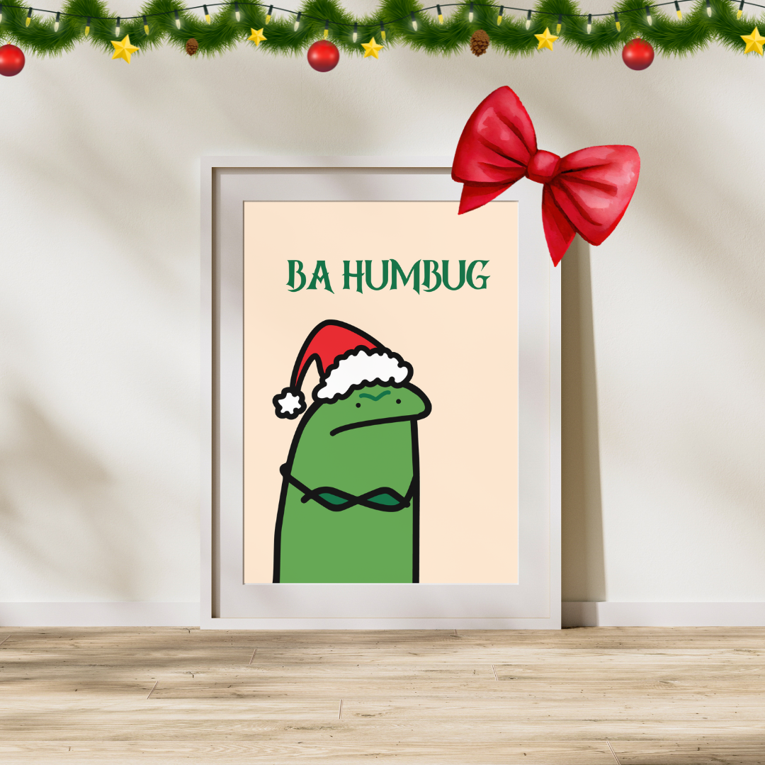 Christmas Print Xmas Poster Ba Humbug Scrooge Christmas Decor Home Festive Decoration Christmas Wall Art Christmas Accessories