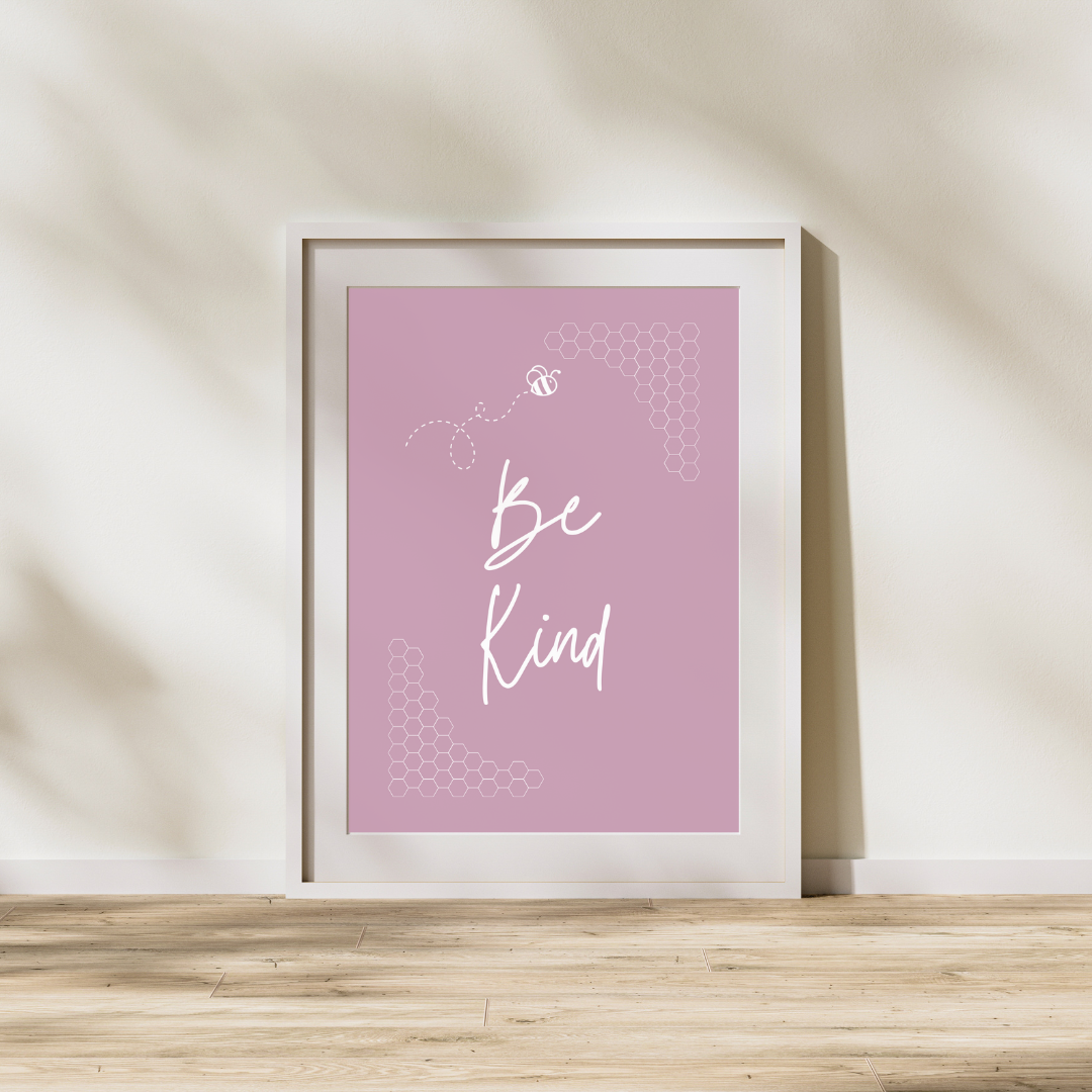 Be Kind Bumble Bee Affirmation Wall Print Bee Kind Customisable Print Feel Good Print Inspiring Print Mental Health Print Motivation Print Gift Idea