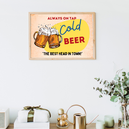 Beer Print Cheers Print Retro Print Cheers To The Beers Poster Pub Booze Home Bar Print Customisable Wall Print Home Decor Gift Idea Funny