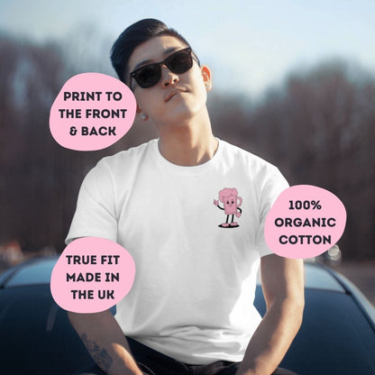 Beer Unisex T-shirt | Retro Graphic | 100% Organic Cotton | Pink