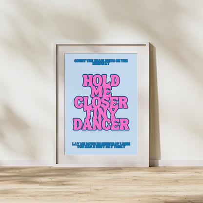 Elton John Tiny Dancer Lyrics Quote Prints Disco Customised Personalised Art Retro Vintage 70's Music 1970's Music Prints Poster Art