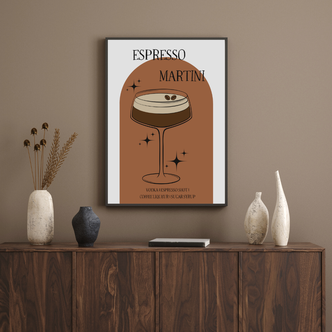 Espresso Martini Print Cocktail Wall Print Home Bar Decor Home Bar Print Poster Cocktail Recipe Gift For Home Bar Gift For Cocktail Lover