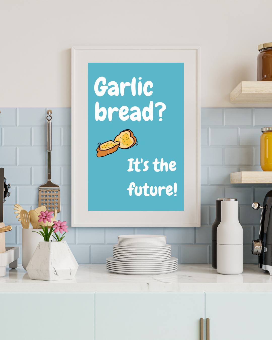 Garlic Bread Print Phoenix Nights Fan Print Customisable Print Personalised Print Wall Print Home Decor Kitchen Food Lover Print Funny