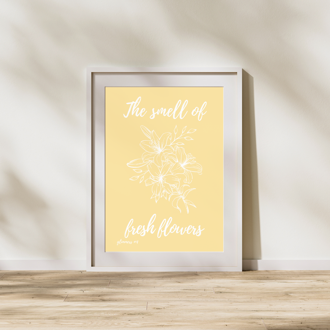 Flowers Print Feel Good Quote Poster Print Positivity Wall Print Home Decor Kitchen Print Gift Idea Glimmers Joy Peace Gift Minimal