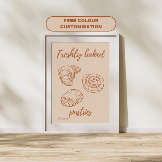 Pastries Quote Poster Feel Good Print Positivity Wall Print Home Decor Kitchen Print Gift Idea Glimmers Joy Peace Gift Pastry Lover Minimal