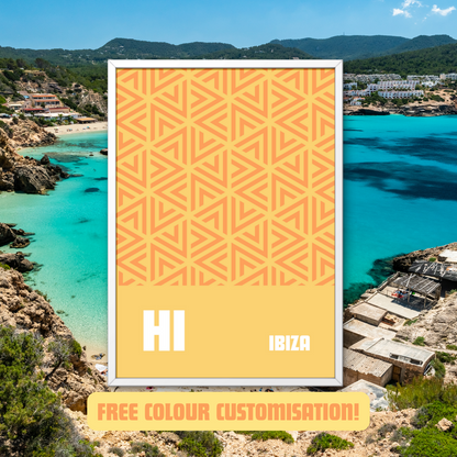 Ibiza Print Ibiza Clubbing Art Poster Hi Ibiza Spain Travel Disco Music Inspired Ibiza Beach Colourful Print Retro Funky Art Balearic Island