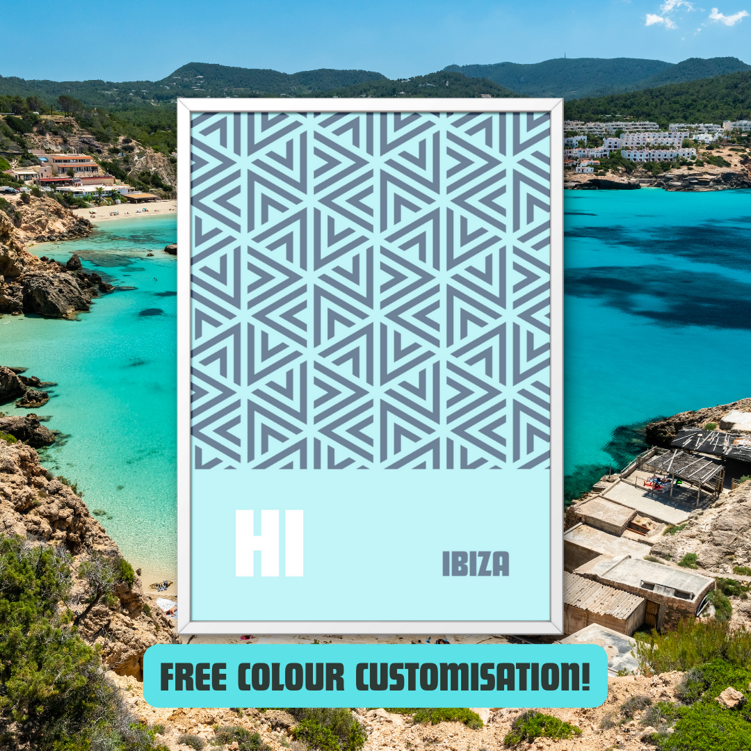 Ibiza Print Ibiza Clubbing Art Poster Hi Ibiza Spain Travel Disco Music Inspired Ibiza Beach Colourful Print Retro Funky Art Balearic Island