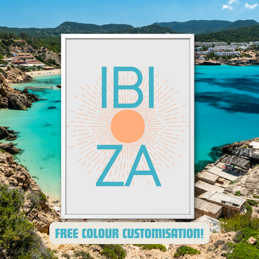 Ibiza Print Ibiza Clubbing Art Poster Ibiza Spain Travel Disco Music Inspired Ibiza Beach Colourful Print Retro Funky Art Balearic Islands