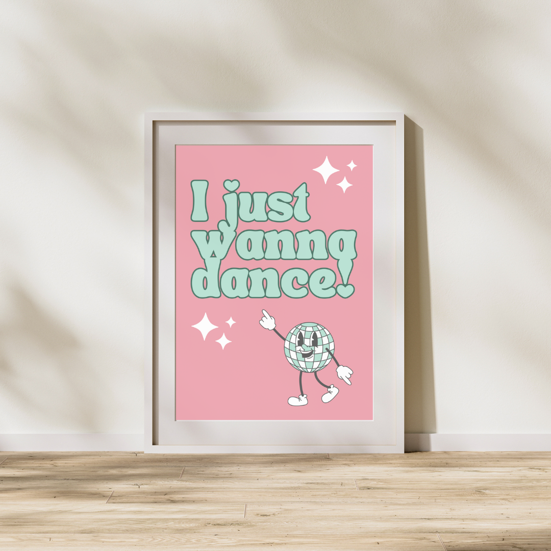 Retro Prints Disco Print Wall Art Music Inspired Disco Ball Print Dancing 60's 70's 80's 90's Era Boogie Cartoon Typography Party Art Prints