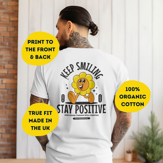 Stay Positive | Unisex T-shirt | Retro Graphic | 100% Organic Cotton