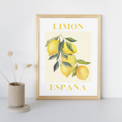 Naranja Limon Melocoton Spanish Prints Fruit Wall Art Kitchen Print Spanish Home Decor Minimalistic Wall Print Fruit Poster Gift Idea Spain Peach Lemon Orange Espana