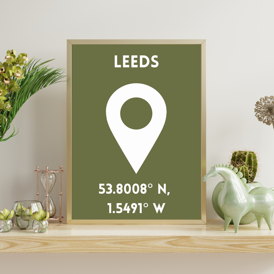 City Location Print Coordinates Hometown Print Sheffield Customisable Print Wall Print Home Decor Idea Gift Idea For Home New Home Gift Idea