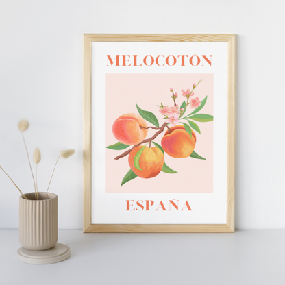 Naranja Limon Melocoton Spanish Prints Fruit Wall Art Kitchen Print Spanish Home Decor Minimalistic Wall Print Fruit Poster Gift Idea Spain Peach Lemon Orange Espana