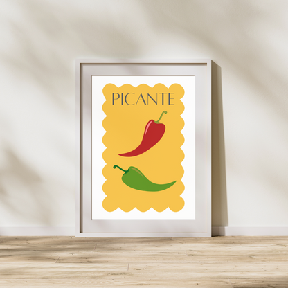 Chilli Art Print Picante Wall Art Poster Spanish Chilli Hot Chilli Pepper Home Kitchen Decor Chillies Giclee Poster Art Food Trendy Eclectic