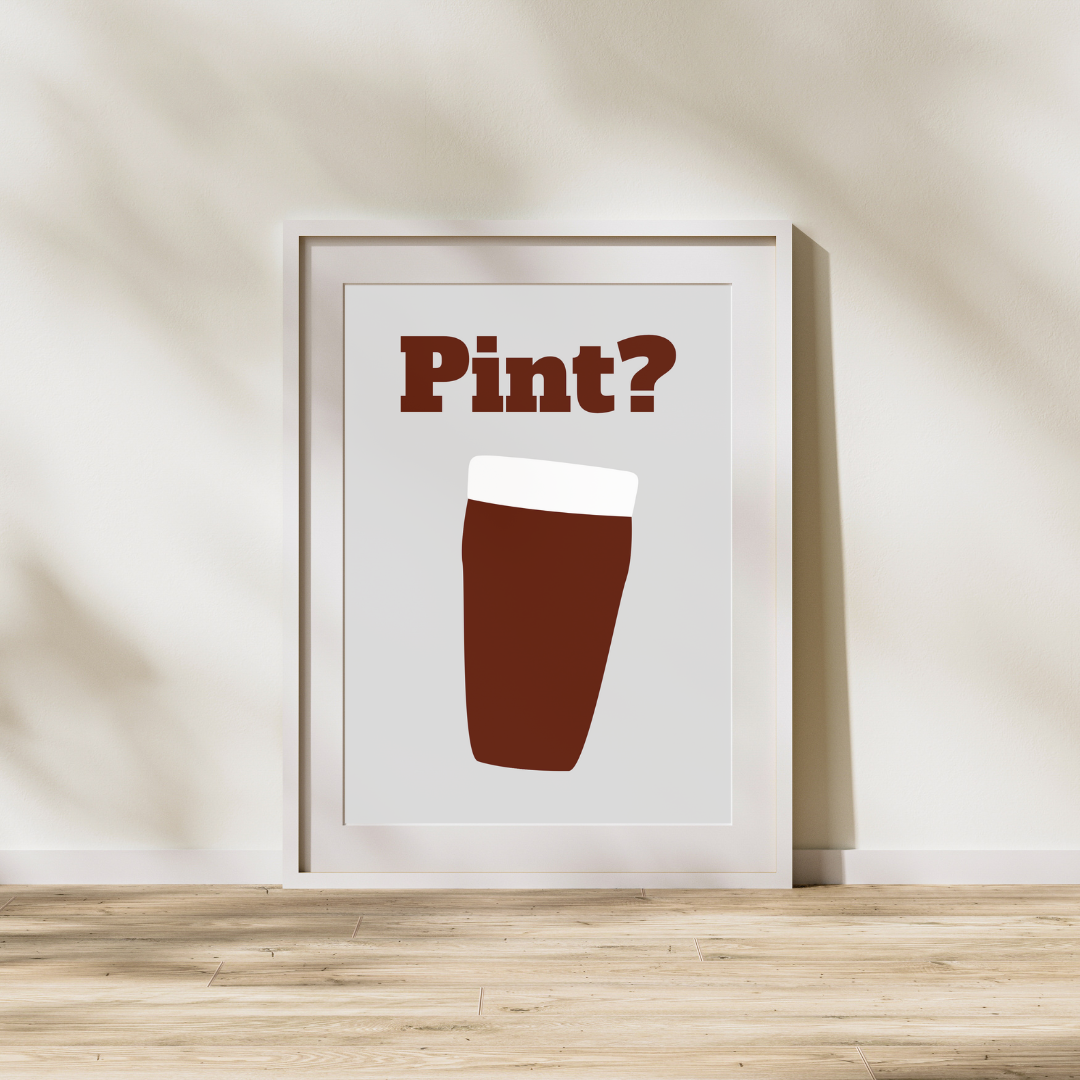 Beer Print Art Pint Poster Pub Booze Home Bar Print Customisable Print Wall Print Home Decor Gift Idea Home Bar Craft Beer Print Guinness