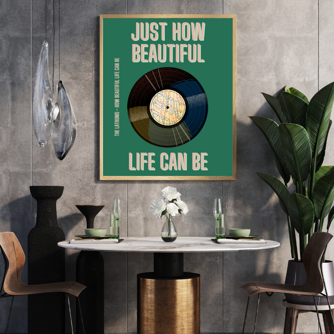 Create Your Own Custom Quote Print Poster Retro Record Customisable Print Colourful Personalised Print Wall Print Home Decor Music Lyrics Print Gift Idea