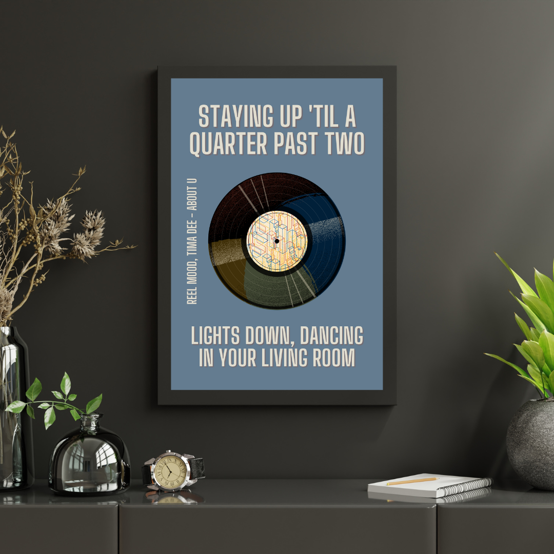 Create Your Own Custom Quote Print Poster Retro Record Customisable Print Colourful Personalised Print Wall Print Home Decor Music Lyrics Print Gift Idea