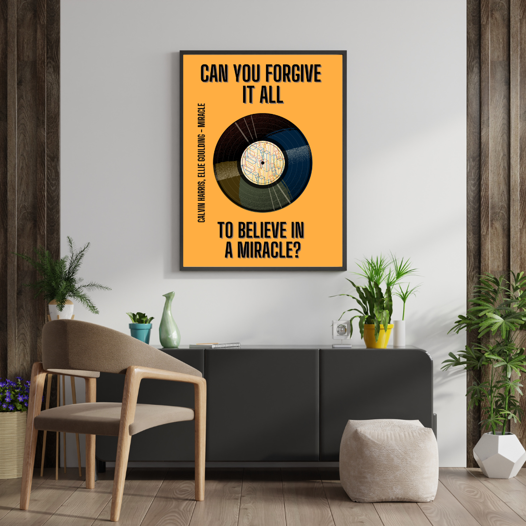 Create Your Own Custom Quote Print Poster Retro Record Customisable Print Colourful Personalised Print Wall Print Home Decor Music Lyrics Print Gift Idea