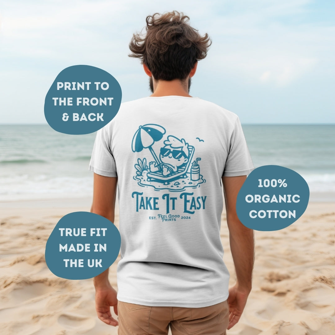 Beach Unisex T-shirt | Retro Graphic | 100% Organic Cotton