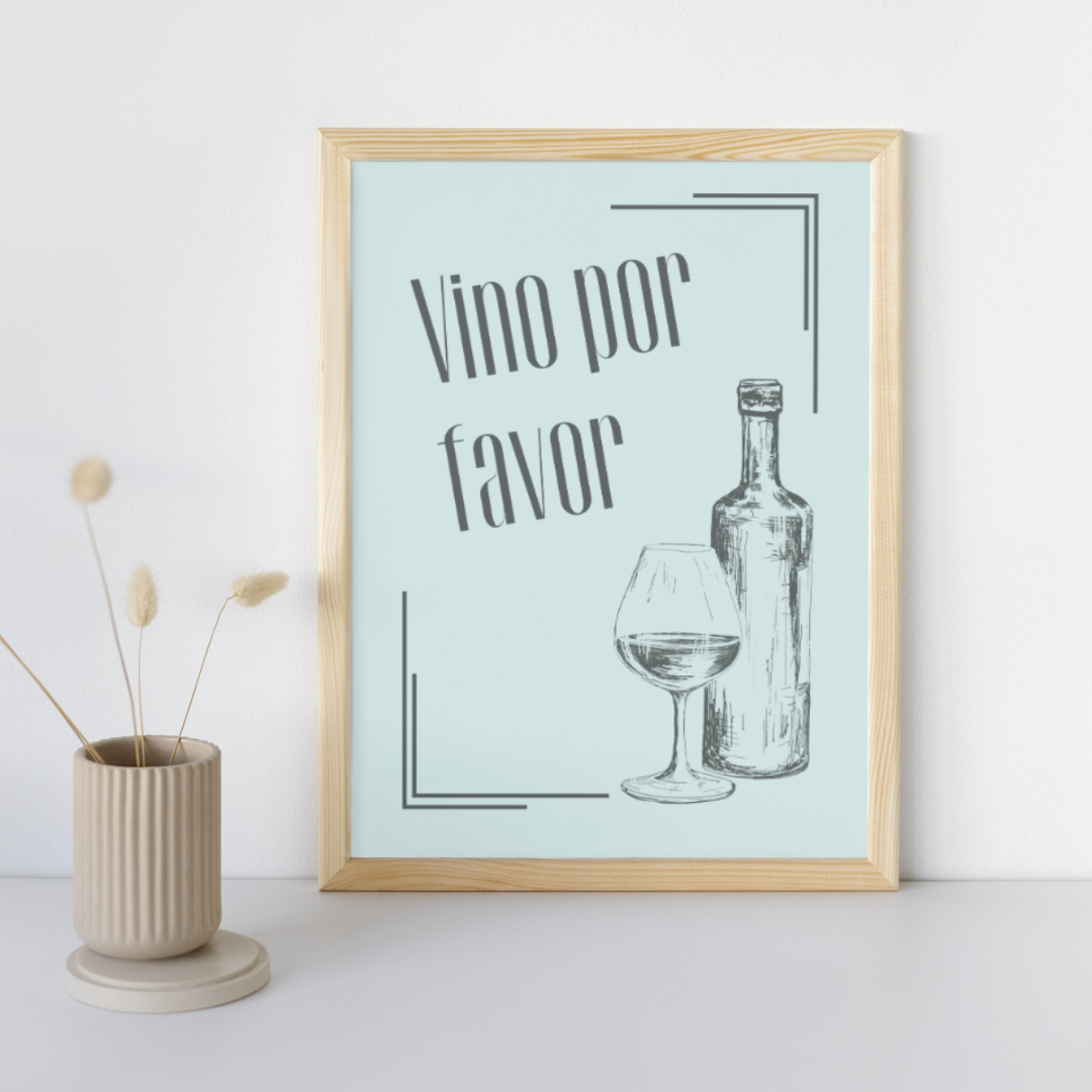 Wine Print Spanish Poster Wine Lover Spanish Modern Kitchen Decor Spain Kitchen Art Print Bar Art Retro Wall Print Art Retro Poster Vino