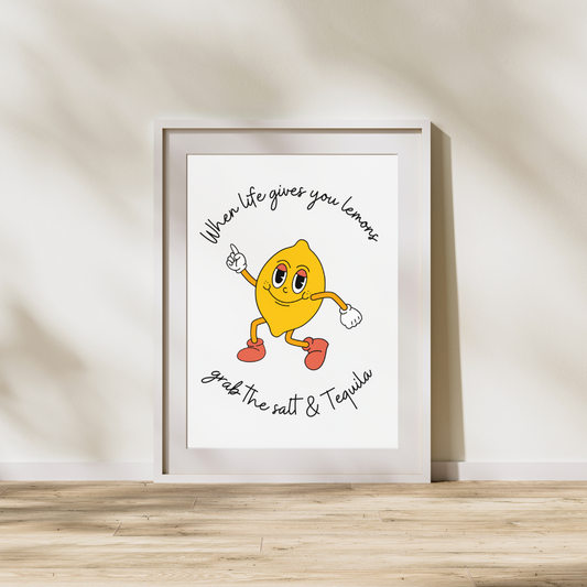 Lemon Print Tequila Print Funny Home Bar Print Customisable Print Wall Print Home Decor Funny Gift Idea Tequila Lover