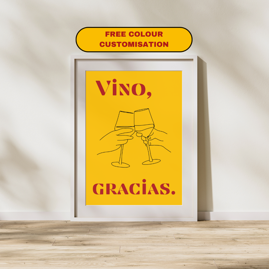 Wine Print Spanish Poster Wine Lover Spanish Modern Kitchen Decor Spain Kitchen Art Print Bar Art Retro Wall Print Art Retro Poster Vino