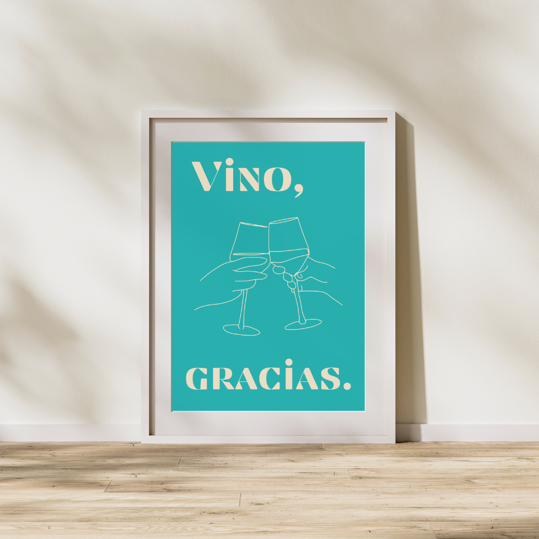 Wine Print Spanish Poster Wine Lover Spanish Modern Kitchen Decor Spain Kitchen Art Print Bar Art Retro Wall Print Art Retro Poster Vino