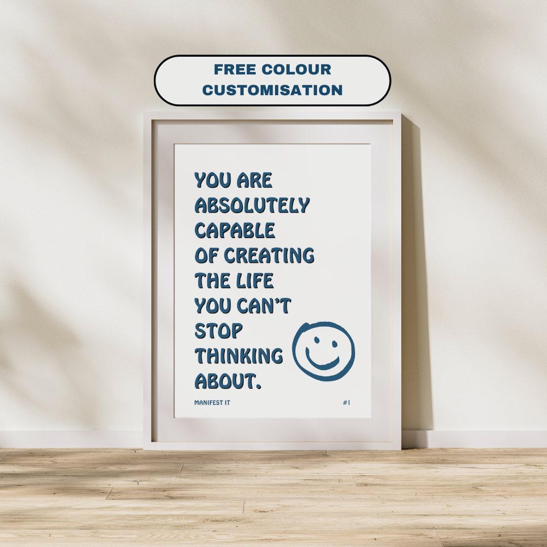 Manifest Print Affirmation Feel Good Print Customisable Wall Print Inspiring Mental Health Print Motivation Positive Home Decor Gift Idea