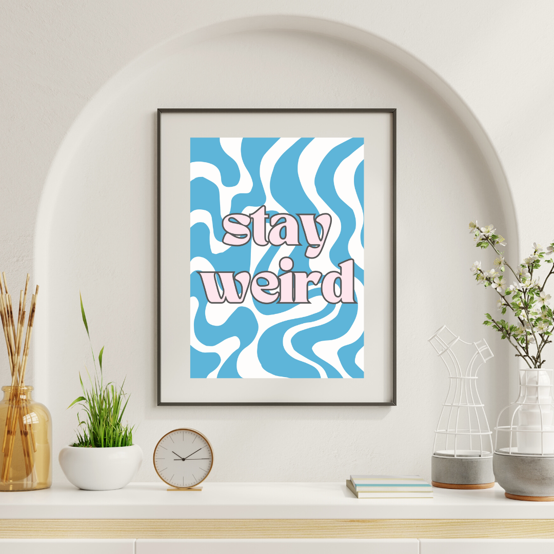 Create Your Own Custom Quote Print Poster Groovy Print Retro Print Customisable Print Personalised Print Wall Print Home Decor Colourful