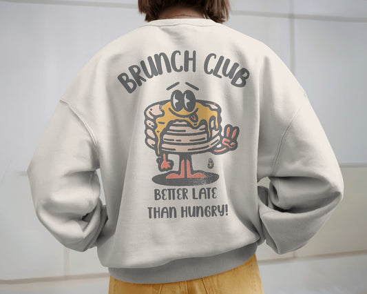 Brunch Club Sweatshirt | Unisex | Retro Graphic | 85% Organic Cotton 15% Recycled Polyester