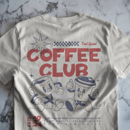 Coffee Club T-Shirt - Unisex Graphic T-shirt - 100% Organic Cotton