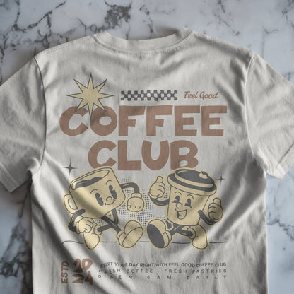 Coffee Club T-Shirt - Unisex Graphic T-shirt - 100% Organic Cotton