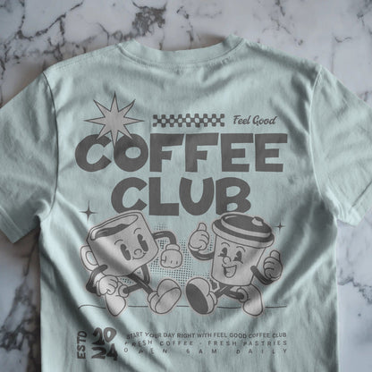Coffee Club T-Shirt - Unisex Graphic T-shirt - 100% Organic Cotton
