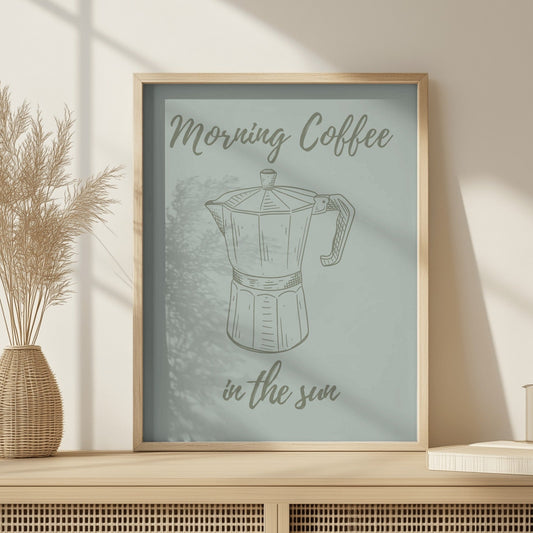 Morning Coffee In The Sun - Home Essential Art Poster Prints
