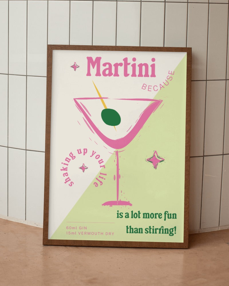 Martini Print Cocktail Decor Gift Idea Cocktail Lover Martini Era Mar tini Mart ini Kitchen Print Dining Room Martini Dirty Funny Print