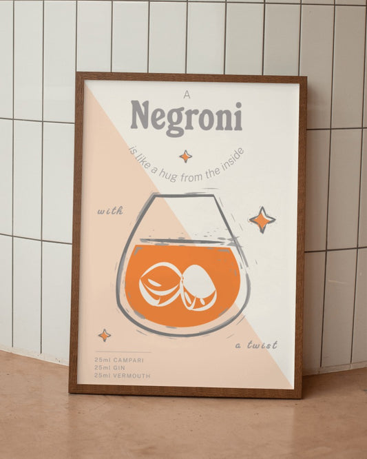 Negroni Print Negron i Cocktail Print Italian Art Kitchen Print Dining Room Negroni Lover Gift For Cocktail Lover Colourful Funny Print