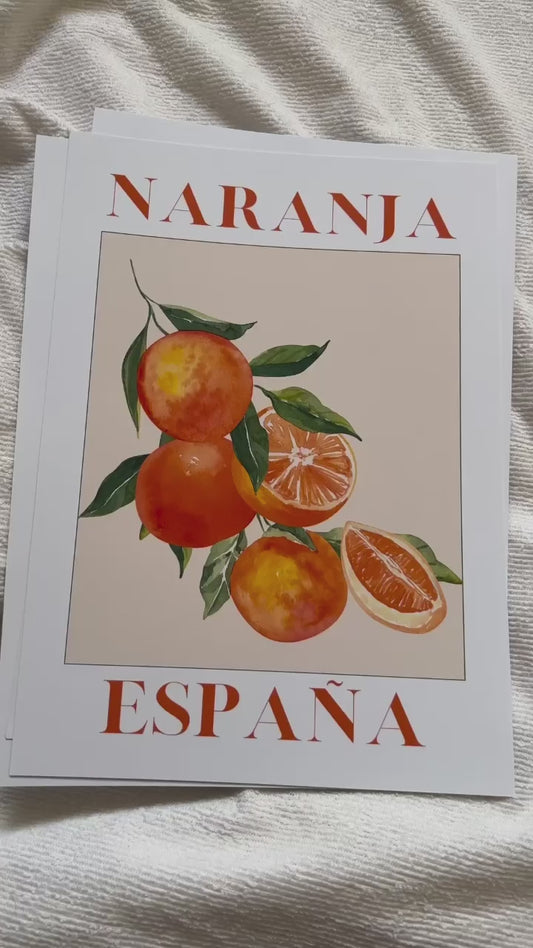 Naranja Limon Melocoton Spanish Prints Fruit Wall Art Kitchen Print Spanish Home Decor Minimalistic Wall Print Fruit Poster Gift Idea Spain Peach Lemon Orange Espana