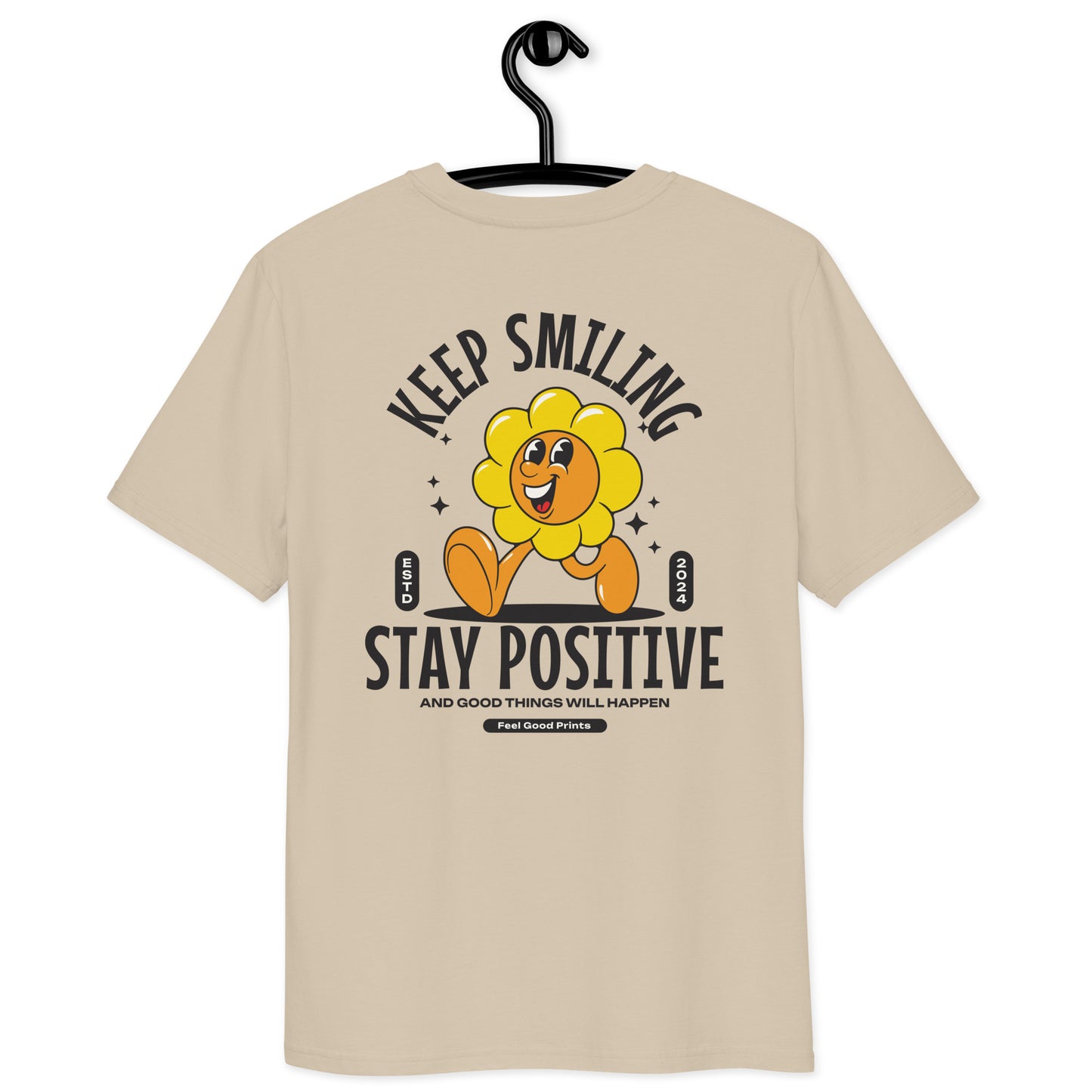 Stay Positive | Unisex T-shirt | Retro Graphic | 100% Organic Cotton