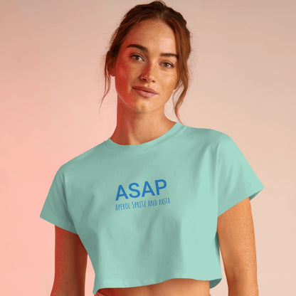 Aperol Spritz and Pasta Crop Top - Blue