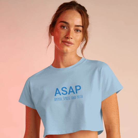 Aperol Spritz and Pasta Crop Top - Blue