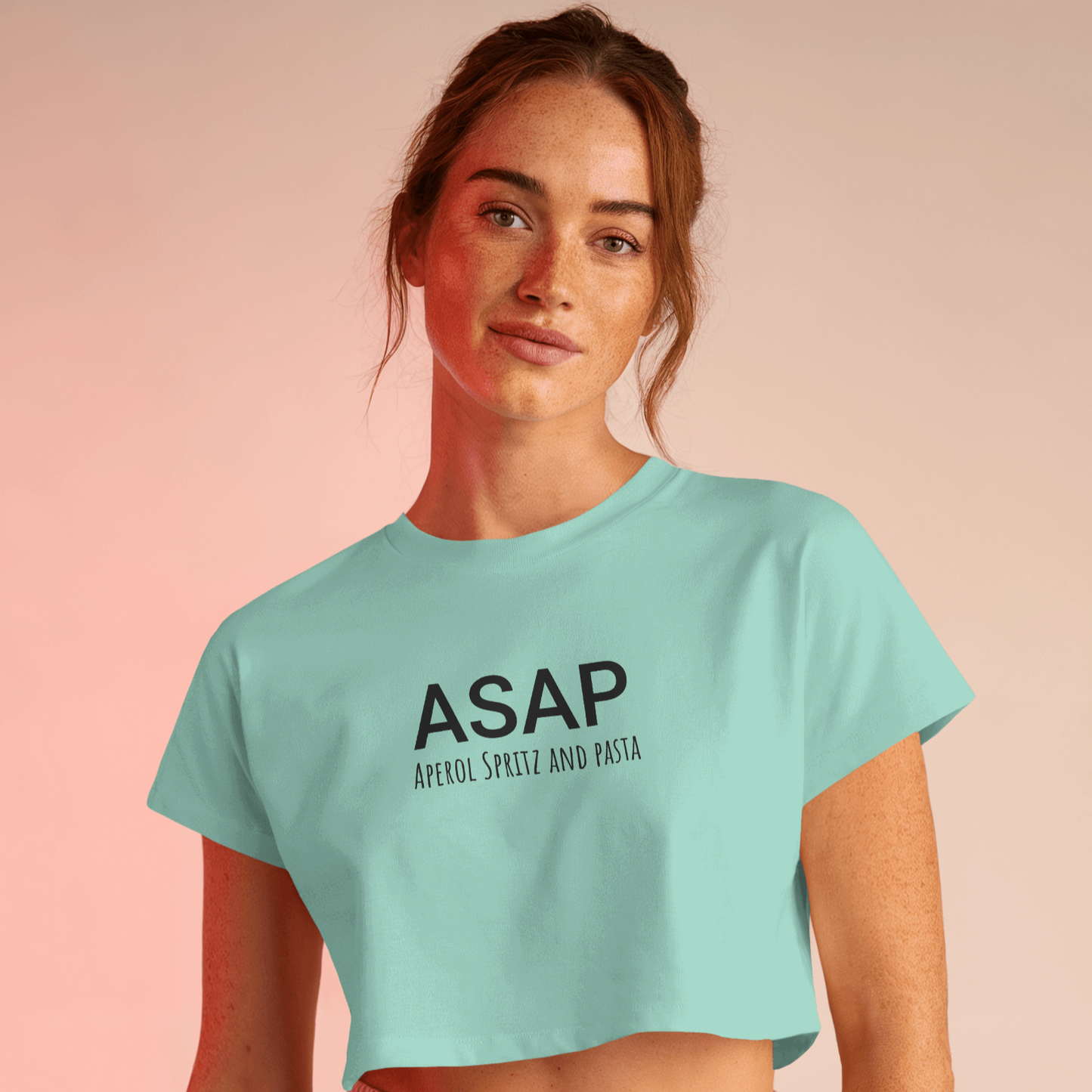 Aperol Spritz and Pasta Crop Top - Black