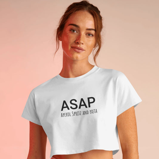 Aperol Spritz and Pasta Crop Top - Black