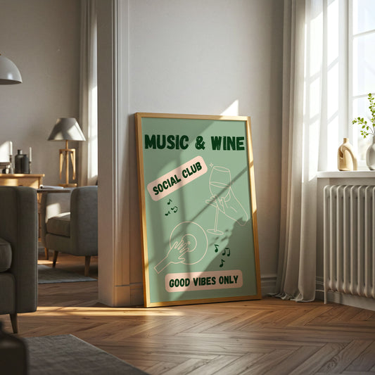 Music & Wine Club - Home Essential Art Poster Prints